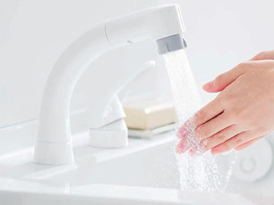 お湯と水をきちんと使い分けられるエコシングル水栓