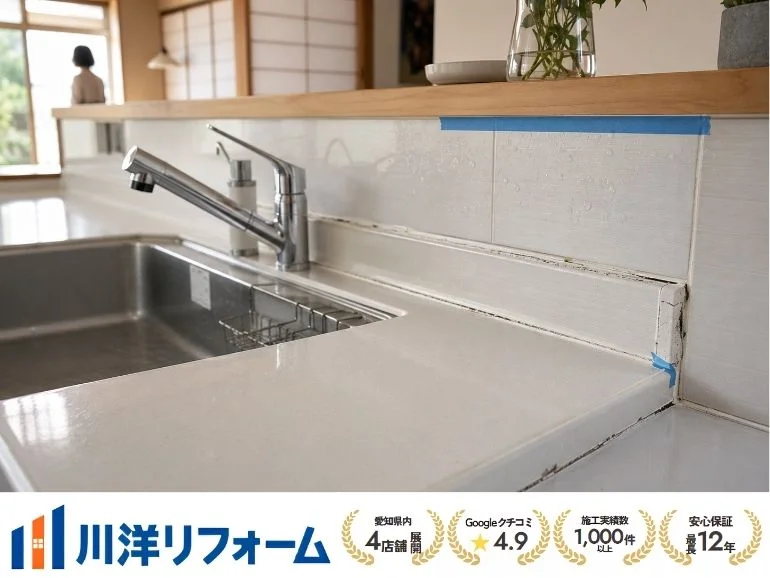 キッチンのコーキング劣化は放置して大丈夫？水漏れ・カビを防ぐ部分補修の判断ポイント